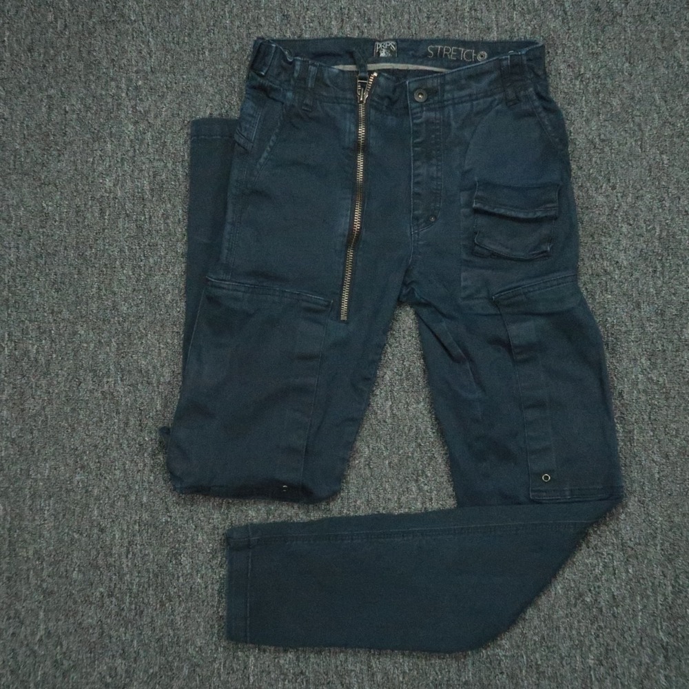 PRPS Pants Mens 28x32 Navy Blue Cargo Utility Zip Pockets Streetwear